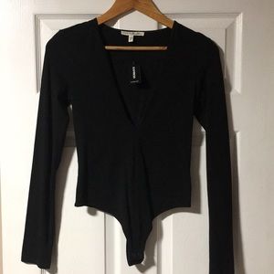 Deep V-Neck Thong Bodysuit